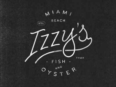 Izzy's brand branding custom hand drawn lettering logo logotype mark painted painting script word mark