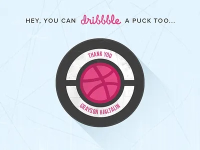 Dribbble Puck debut dribbble hockey ice puck thank you thanks welcome