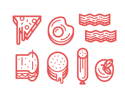 Foodies apple bacon bar burger chorizo egg icon icons pizza sandwich