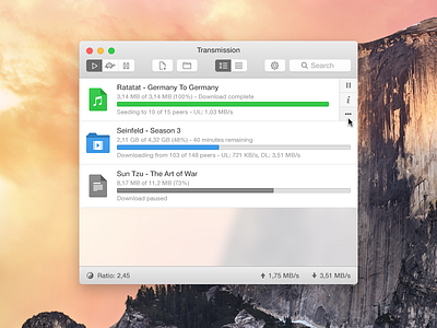 Transmission Redesign bittorrent file folder icon mac magnet movie speed torrent transmission yosemite