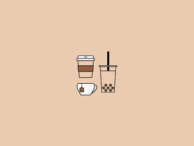 Midday pick me up boba caffeine coffee cup icon milk tea mug tea tradesy