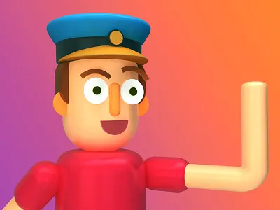 Faff 3d character colourful faff primitive