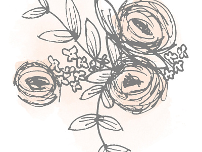 Sketchy Florals blush branding drawing floral flowers illustration ink logo photographer photography sketch watercolor