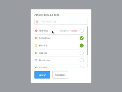 Assign Tags box color tags colorful colors lightbox mac minimalist modal ui ux web