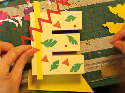 Baby Lettering WIP leaves lettering paper craft triangles