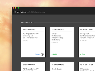 My Invoices app dark invoice mac