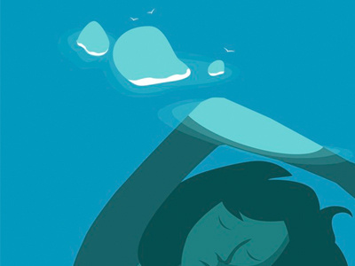 Islands film float graphic illustration island poster short vector water