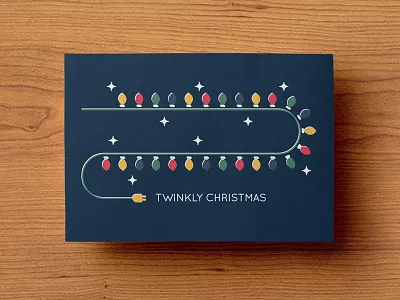 Christmas Card Design card christmas fairy flat lights stars xmas