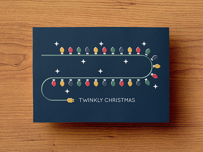 Christmas Card Design card christmas fairy flat lights stars xmas
