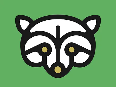 Afternoon Raccoon animal forest head logo raccoon