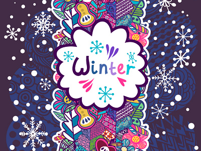 Winter apple bright color crazy pattern flat flower marushabelle red