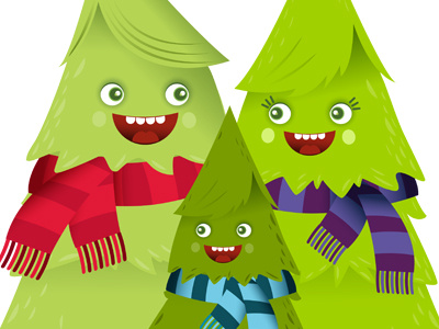 Christmas Tree Family christmas family happy holiday scarves tree winter