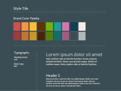 Style Tile color palette design layout style tile typography web