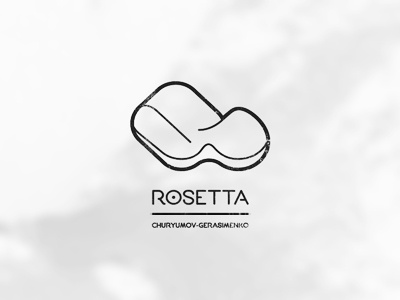 Rosetta Mission asteroid black churyumov gerasimenko comet logotype mission rosetta sign white