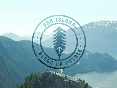 VIS Logo design badge logo paddle paddleboard stand up paddleboard sup vancouver island vector westcoast