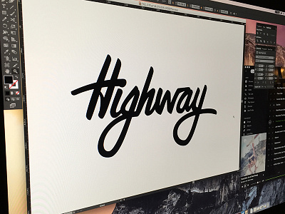 No where fast black brush pen highway lettering