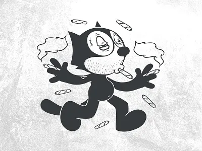Felix illustration 420 cat design dude felix high illustration smoke weed