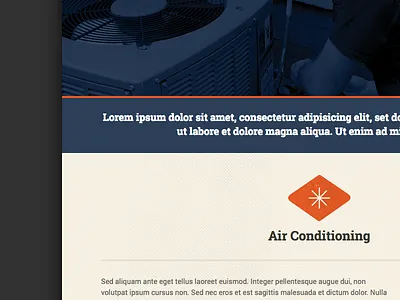 HVAC, In-Progress blue branding layout new york red texture vintage website