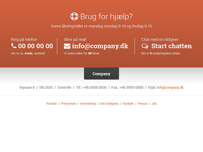 Footer footer orange photoshop webdesign