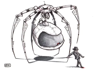 Day 30 of the #inktober challenge. character design color pencil drawing humor inktober pen ink sketch spider