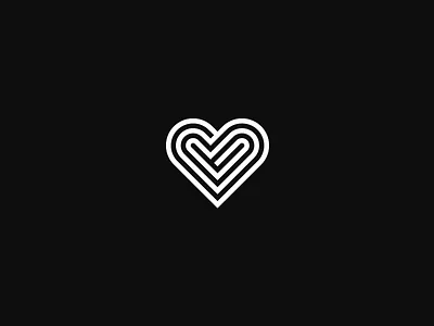 Heart branding construction grid heart icon lineart logo love mark vector
