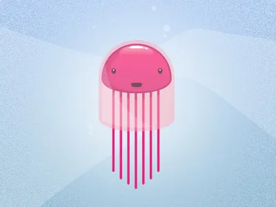 Jelly Fish character fish game illustration jelly pink