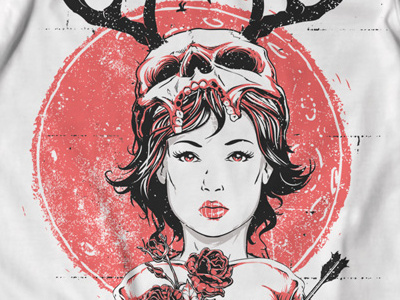 T Shirt Design 1483 antlers arrow beauty mask moon rose skull tshirt print