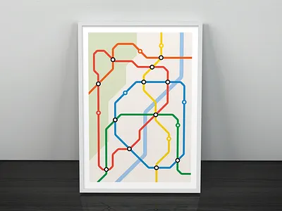 Metro Map clean concept design flat illustration illustrator map metro mockup poster print vector