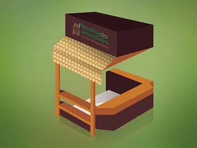 Quiosque Farofas da Amazônia brazil design flat illustration isometric kiosk perspective tent trade vector