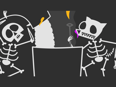 Beer Gif #9 - Monster Mash animation autumn beer gif halloween loosekeys mash monster skeleton werewolf