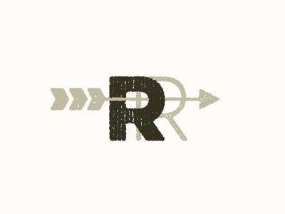 RR arrow grey greys on greys letters logo r