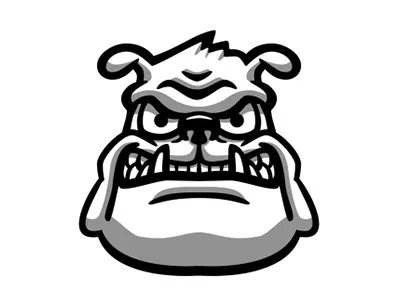 Bulldog Shaded black bulldog illustration shadow vector white
