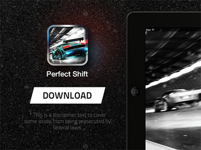 Perfect Shift Landing Page android auto car drag game icon interface ios ipad iphone racing ui