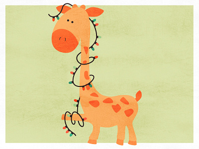 Giraffe christmas giraffe holidays illustration illustrator lights photoshop texture zoo