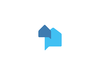 Vecino Logo app blue chat facebook house logo logotype network website white