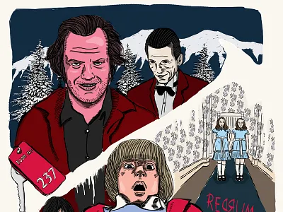 The Shining Poster Illustration drawing film halloween horror illustration movie movie poster poster the shining thriller