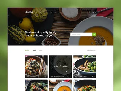 Just a Thing chef clean cook cooking food green helvetica minimal mockup recipe restaurant white