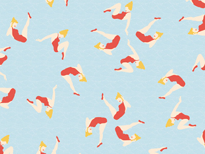 Diving Ladies pattern pattern swimming