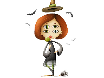 Trick Or Treat candy eyes fantasy halloween illustration lea vervoort scary trick or treat witch