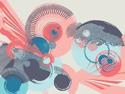 Digital Sketch for Mural abstract digital geometric illustration illustrator mural paint psychedelic