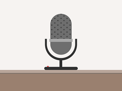 Mic Check, Please! desk illustration interview liberio live microphone simple