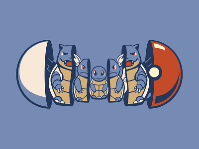 Poketryoshka - Water Type nesting doll pokemon squirtle water type