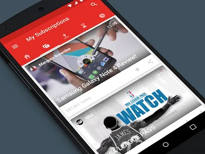 Youtube Material (WIP) android app flat google interface lollipop material design nexus redesign ui ux youtube