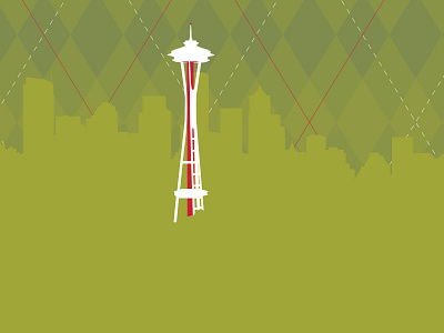 Space Needle illustration needle pattern seattle skyline space