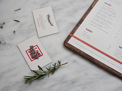 The Larder branding identity logo menu restaurant styling