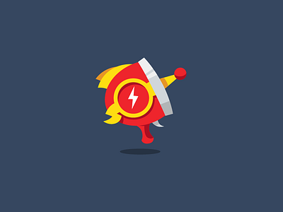 Little Raygun brand flat gun illustration raygun red software