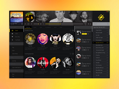 Winamp 2.0 UI dashboard flat ui illustrator line music revamp shape ui vector