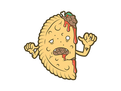 Zom-meat (Empanada Zombie) argentina blood empanada food illustration meat zombie
