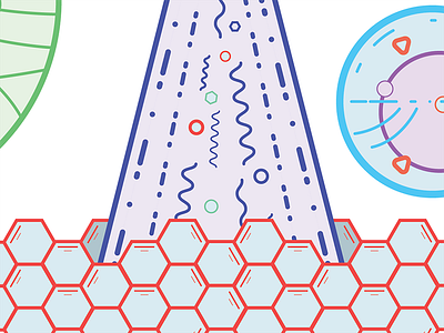 Working on a cellular level tonight.. bright cells colorful geometric molecules pattern