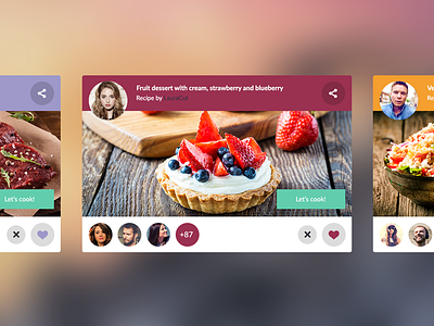 Recipe Tabs app blur cook flat information architecture ui ux web